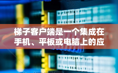 梯子客户端是一个集成在手机、平板或电脑上的应用程序,用于控制梯子式的设备,如梯子滑板车。以下是关于梯子客户端的详细内容 梯子客户端是一个集成在手机、平板或电脑上的应用程序,用于控制梯子式的设备,如梯子滑板车。以下是关于梯子客户端的详细内容